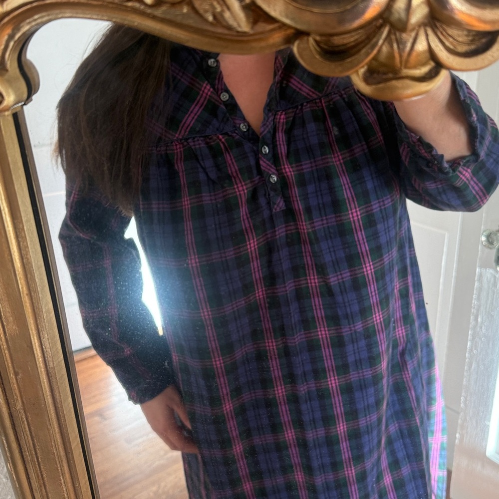L.L.Bean Long Flannel Cotton Nightgown - Picture 8 of 8